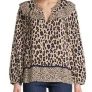 Vineyard Vines Animal Print Blouse size XL